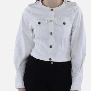 Joie Kerina Crop Denim Jacket – White, Size S – NWT